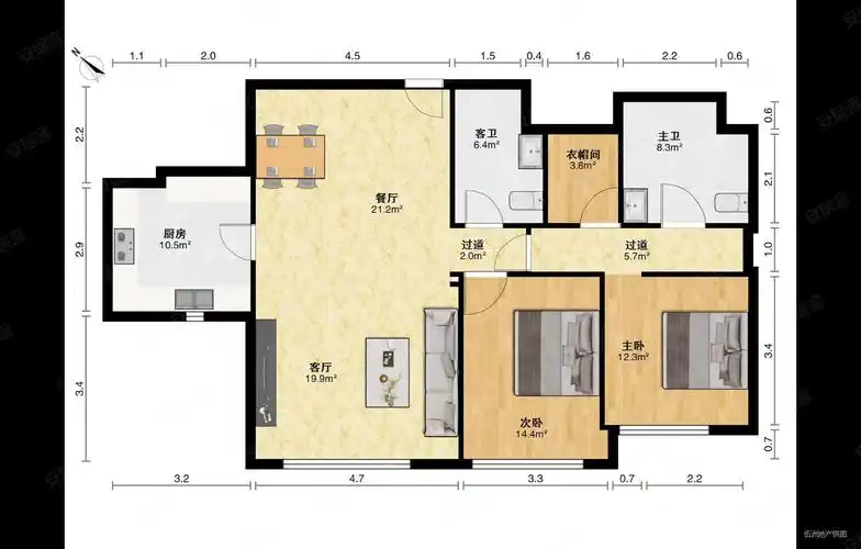 国贸cbd好房,新城国际二手房,1980万,2室2厅,2卫,136平米-北京安居客