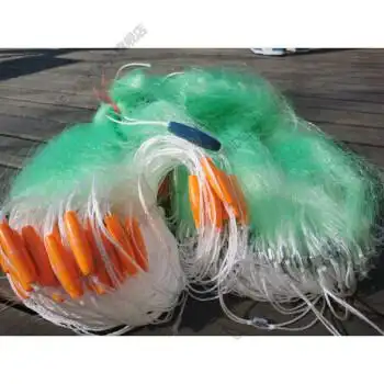 鱼网沾鱼加粗急流水网超加粗加重坠沾鱼网三层进口绿丝沉网丝网渔网50