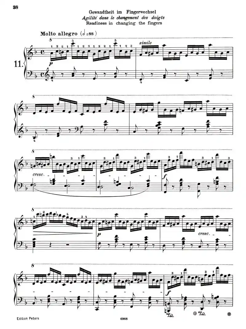 《740 no.11》车尔尼. #五线谱 #钢琴谱 #钢琴17 - 抖音