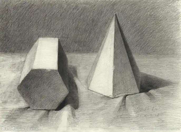 素描画立体图形素描立体画