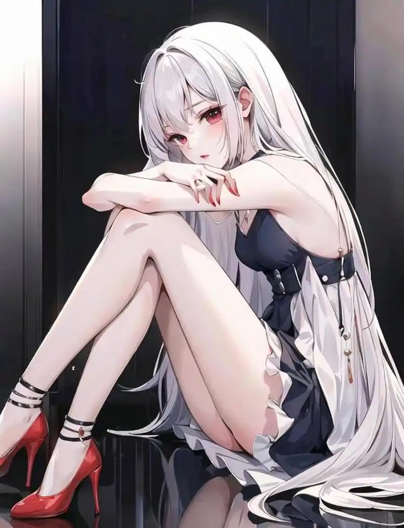 白毛红瞳的美少女#二次元