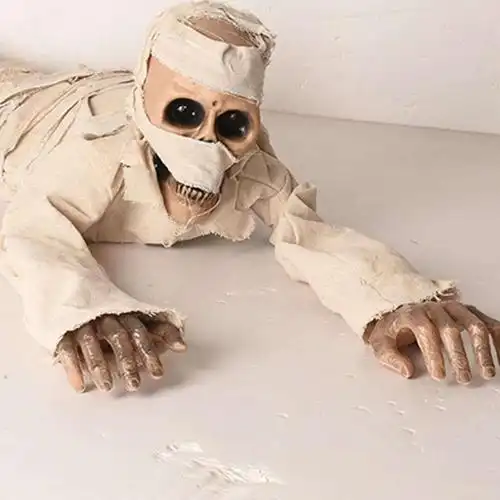 万圣节爬行发光发声恐怖木乃伊酒吧鬼屋密室装饰道具活动氛围摆饰