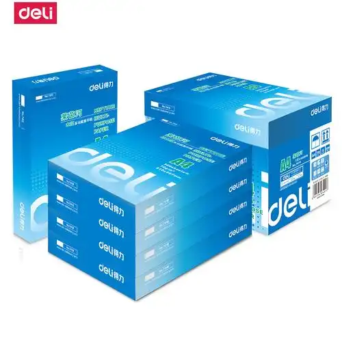 得力deli7419莱茵河a4打印白纸80g复印纸办公用纸a4纸整箱5包批发
