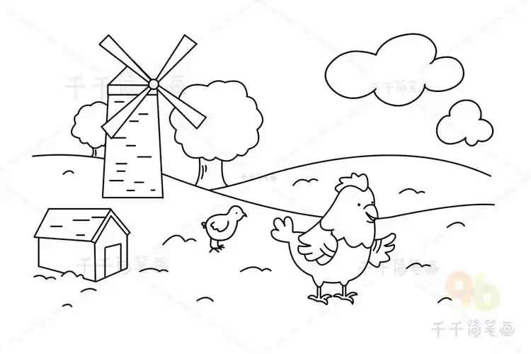 农场简笔画怎么画农场简笔画图片如何画农场简笔画农场简笔画步骤图