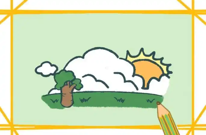 晴朗天气的简笔画