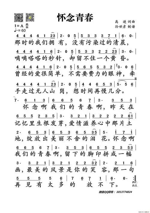 怀念青春 谱友园地