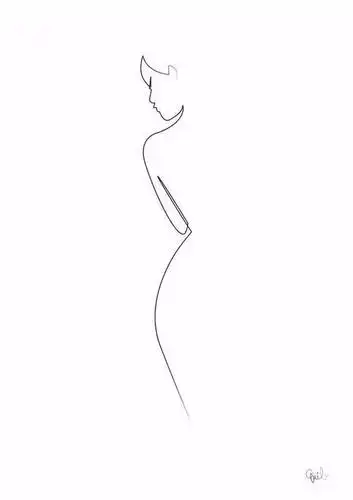 裸体简笔画女生背面