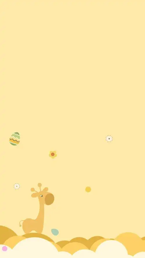 手绘卡通长颈鹿h5背景素材