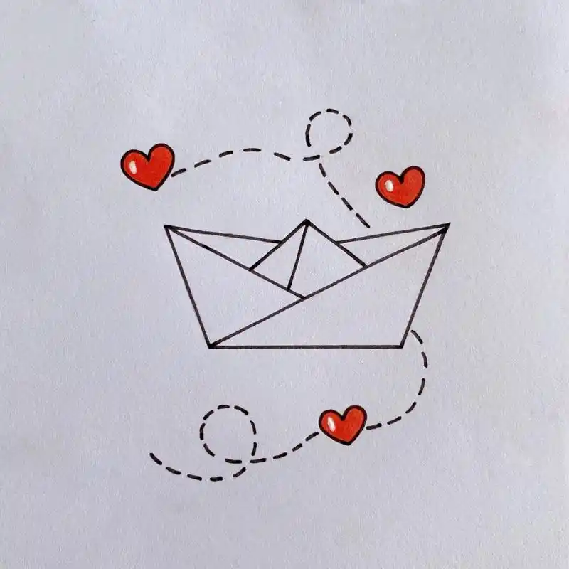 纸船简笔画教程