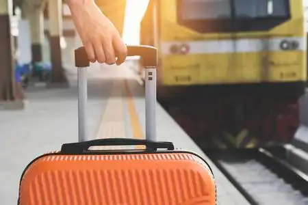 拖行李背影图片