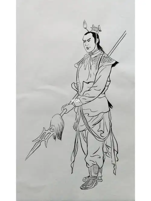 颜梅华水浒系列之小温侯吕方临摹