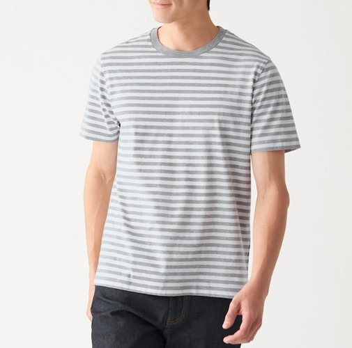 muji无印良品abb01a0s条纹短袖t恤