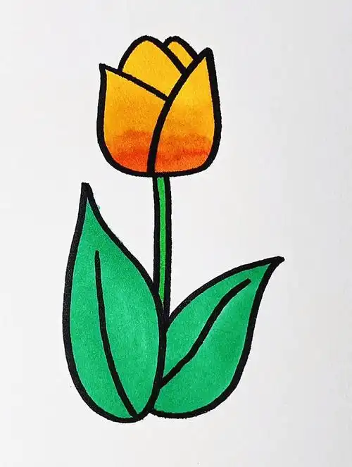 教你用一个y和u画一朵郁金香,简笔画,画画教程,儿童简笔画-度小视