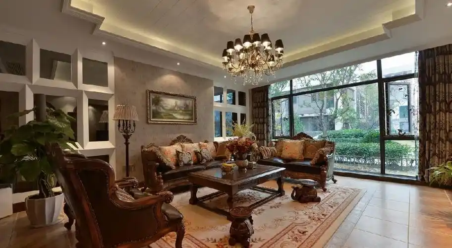 116㎡美式经典三居装修案例_效果图_土巴兔装修网