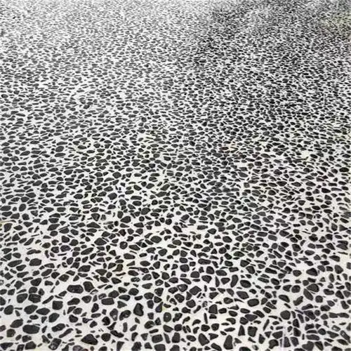 开封市历史悠久建筑整修仿古水刷石墙面灰色洗米石水洗石地面工序