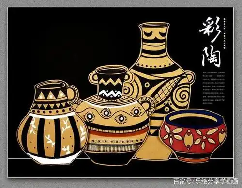 儿童画教程|创意线描课程《走进中华古老的彩陶文化》