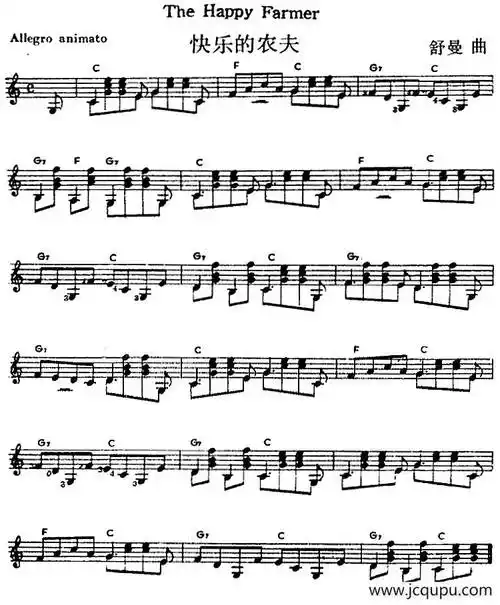 西班牙吉他独奏曲:快乐的农夫简谱