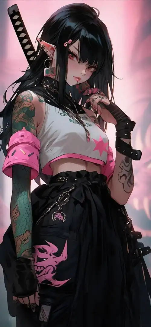 潮酷动漫女生壁纸#手机壁纸