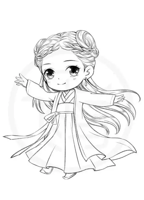 手绘素材q版古风人物线稿出自上吧漫画达人必修课q版古风古风也能萌萌