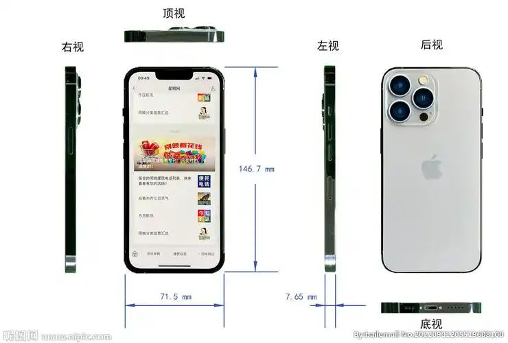 iphone手机三视图