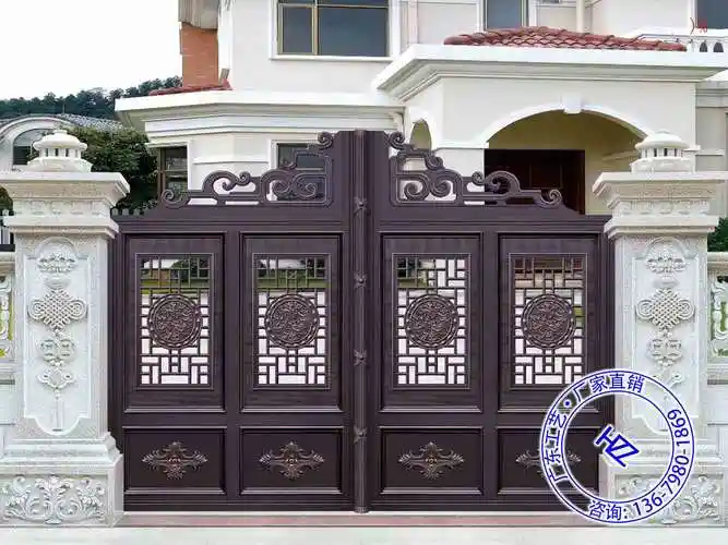 院子大门门锁中式别墅大门宽