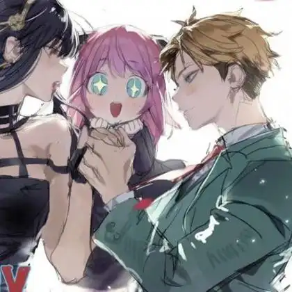 二女一男三人情侣头像动漫