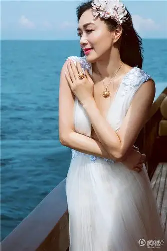 钟丽缇婚纱照曝光 深v裙大秀性感事业线