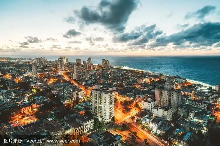 这是古巴首都哈瓦那美丽的鸟瞰图