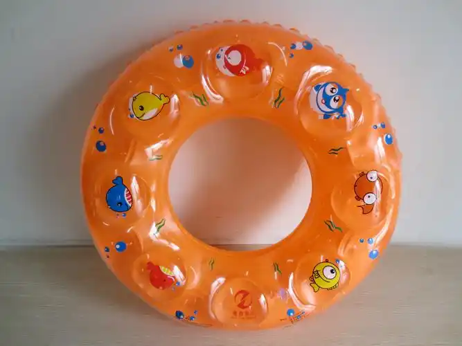 【义乌厂家定做救生圈 60cm加厚双层充气泳圈批发 儿童水晶游泳圈】浙