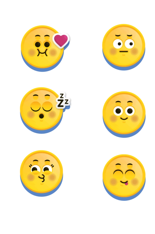 可爱表情贴纸矢量素材