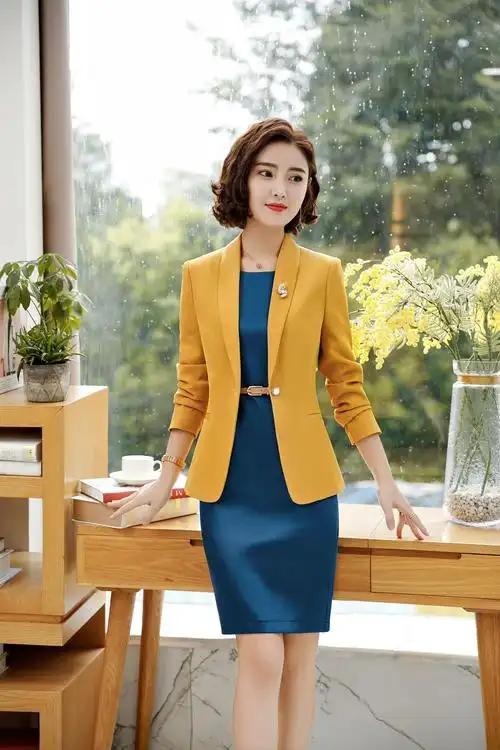 空姐制服职业套装女装美容院珠宝店酒店秋冬气质长袖工作服套裙