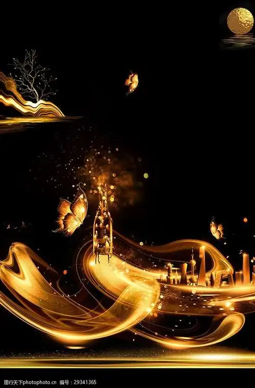 大气金色线条背景图片-图行天下图库