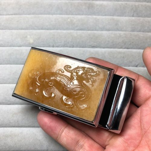 玉石皮带扣男腰佩天然糖玉和田玉糖色貔貅腰带玉腰扣裤带头自动扣