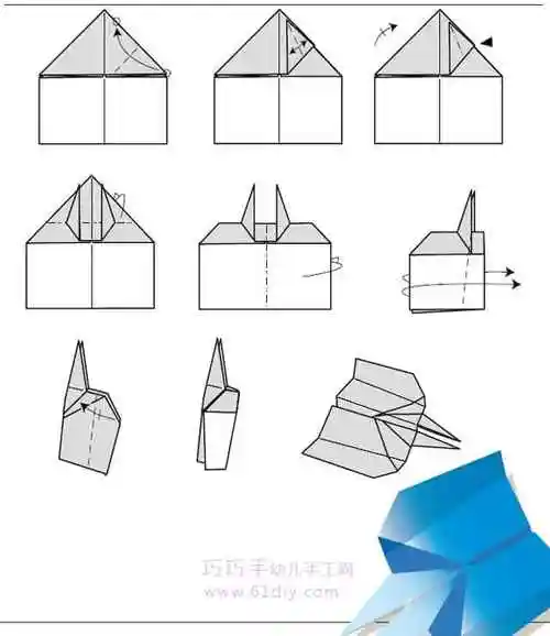 手工飞机折纸方法