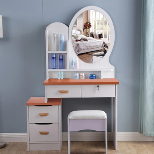 梳妆台卧室小户型迷你实木简约现代生态板桌伸缩地中海家用化妆台