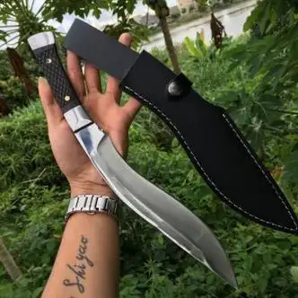 迪达鹿尼泊尔军弯刀尼泊尔户外野外生存刀军刃加长大号款开刃钢具防身