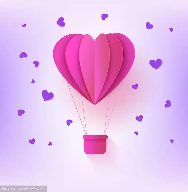 心形的粉红色折叠纸热气球
