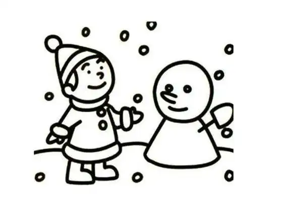人物简笔画图片欣赏冬天的雪花