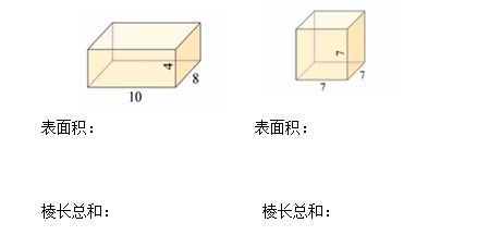 小学五下数学《长方体和正方体表面积》综合练习