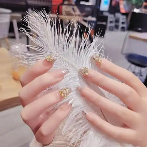 穿戴美甲链条长款美甲贴片假指甲可拆卸可重复使用防水网红美女款