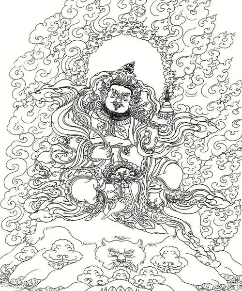 四大天王  #菩萨 #佛像艺术  #线稿