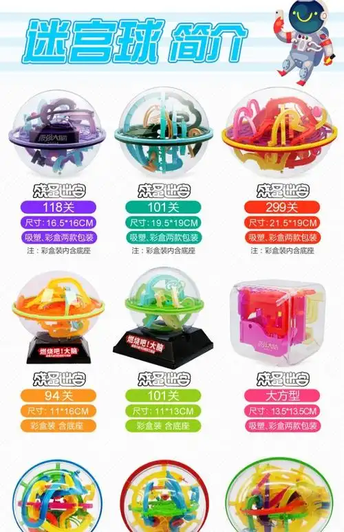 最强大脑益智玩具燃烧吧大脑冲关迷宫3d立体迷宫球魔幻走珠智力球_7折