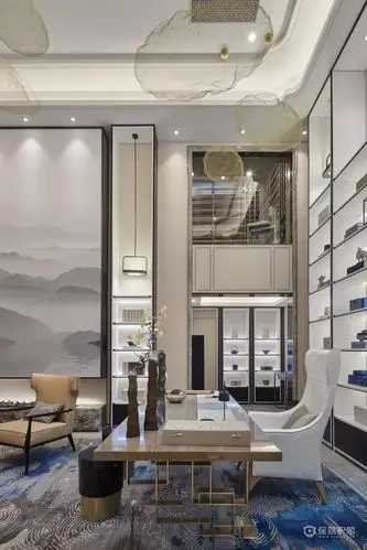 白色新中式风格别墅装修效果图