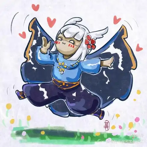 光遇|早期抓人摸鱼_光遇sky光遇手绘平涂q版绘画作品