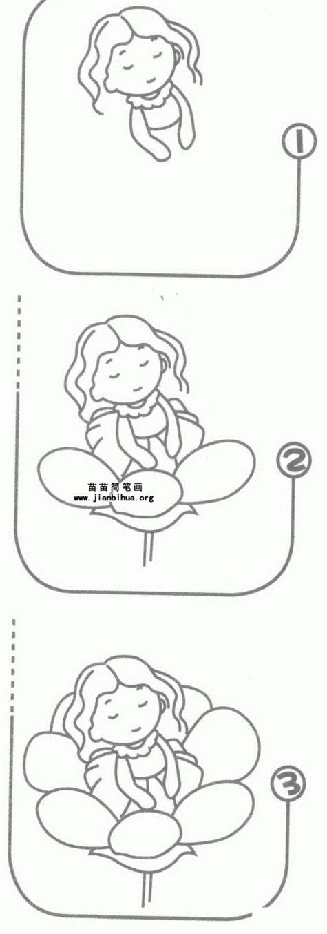 拇指姑娘简笔画图片教程-儿童简笔画大全