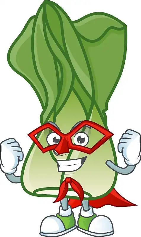 卡通小白菜,穿着超级英雄的服装图片
