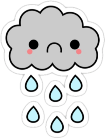 贴纸 乌云 下雨 伤心