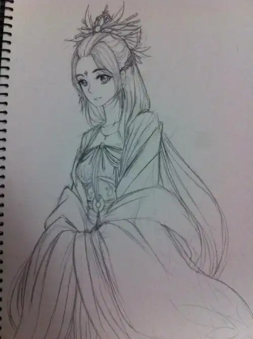 素描简笔画教程古风长发女子背影图片古装裙子简笔画简笔画古风教程