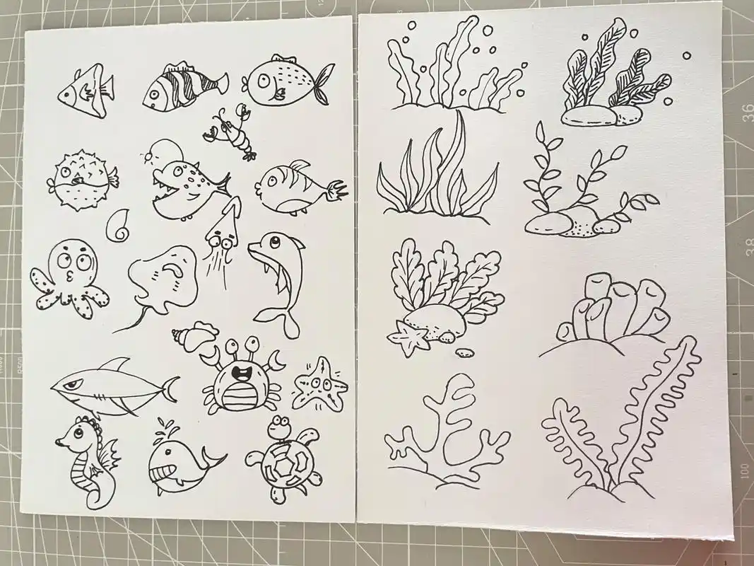海底世界儿童简笔画素材大全