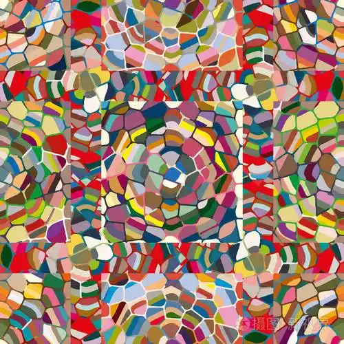 抽象的彩色马赛克无缝图案